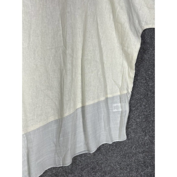 Melissa Paige Linen Blend Asymmetrical Oversize Short Sleeve Top Medium Cream - Picture 8 of 15